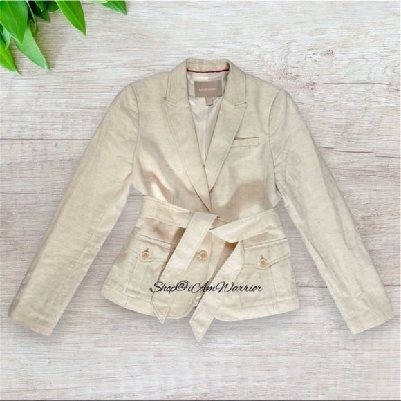 Banana Republic ecru belted belt safari jacket *shop@iamwarrior - Picture 2 of 9